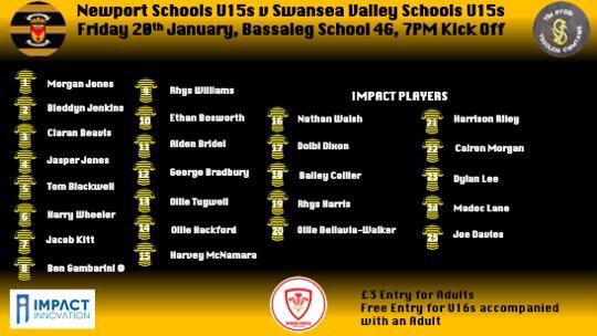 Newport Schools Rugby (@nptschoolsrugby) on Twitter photo Our squad to face <a href="/ValleyU15s/">Swansea Valley Schoolboys U16s</a> this Friday.
Bassaleg School 4G
7pm ko
ยฃ3 entry
#COTP Our squad to face <a href="/ValleyU15s/">Swansea Valley Schoolboys U16s</a> this Friday.
Bassaleg School 4G
7pm ko
ยฃ3 entry
#COTP