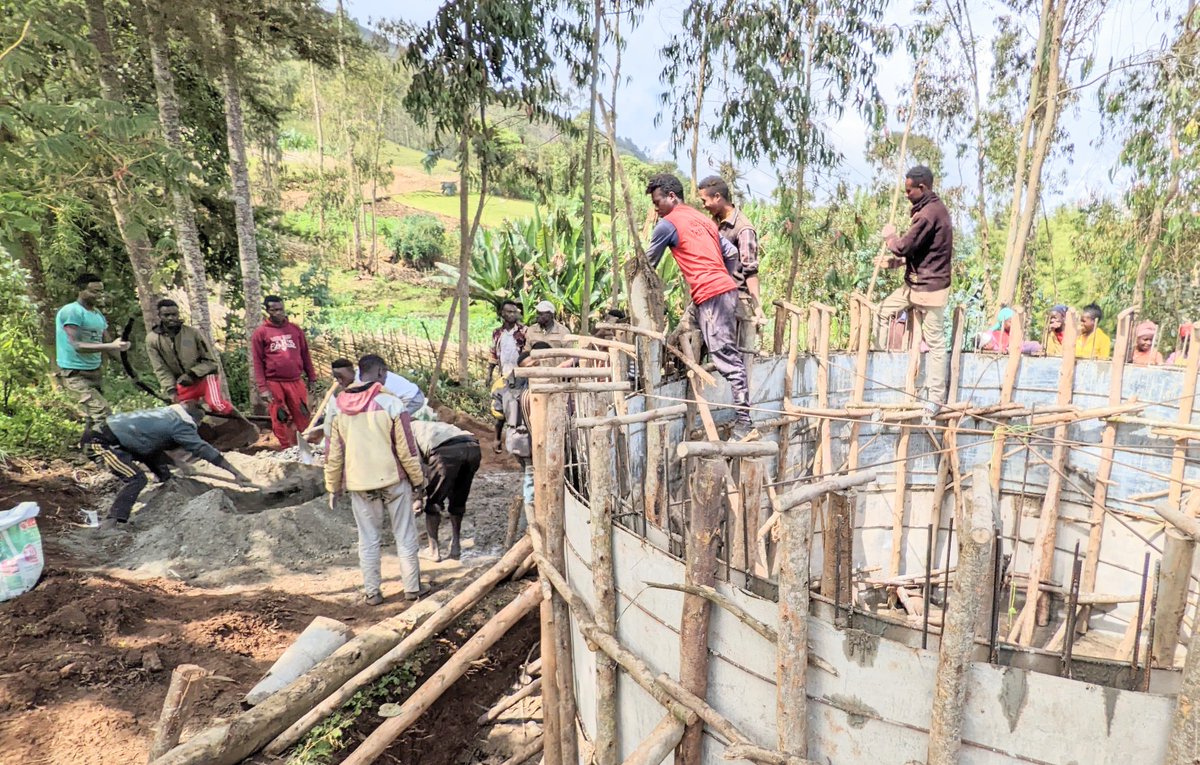 HOPEInterUK's tweet photo. WORK PROGRESSES IN HARBIR - the construction of the new water system in Harbir is underway, with local people providing the local labour needed to build the new water reservoir and water points throughout the village.  Watch this space ... clean water will flow soon! https://t.co/kNFsAWTAJA
