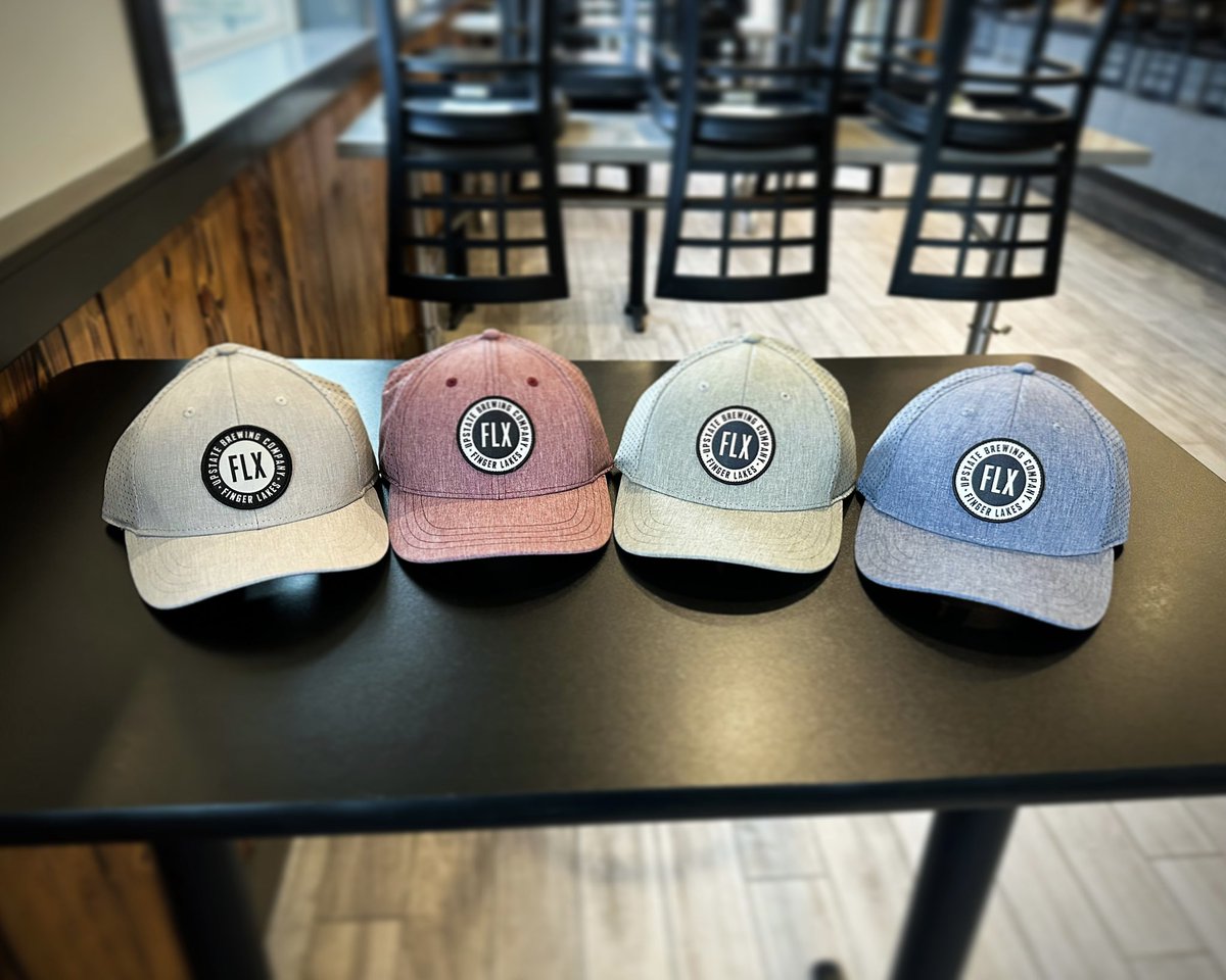 upstatebrewing's tweet photo. New FLX hat drop! Grab yours today. 10 beers on draft and 8 in cans. No food truck. Taproom 2-7 https://t.co/ccKp4LJvHl