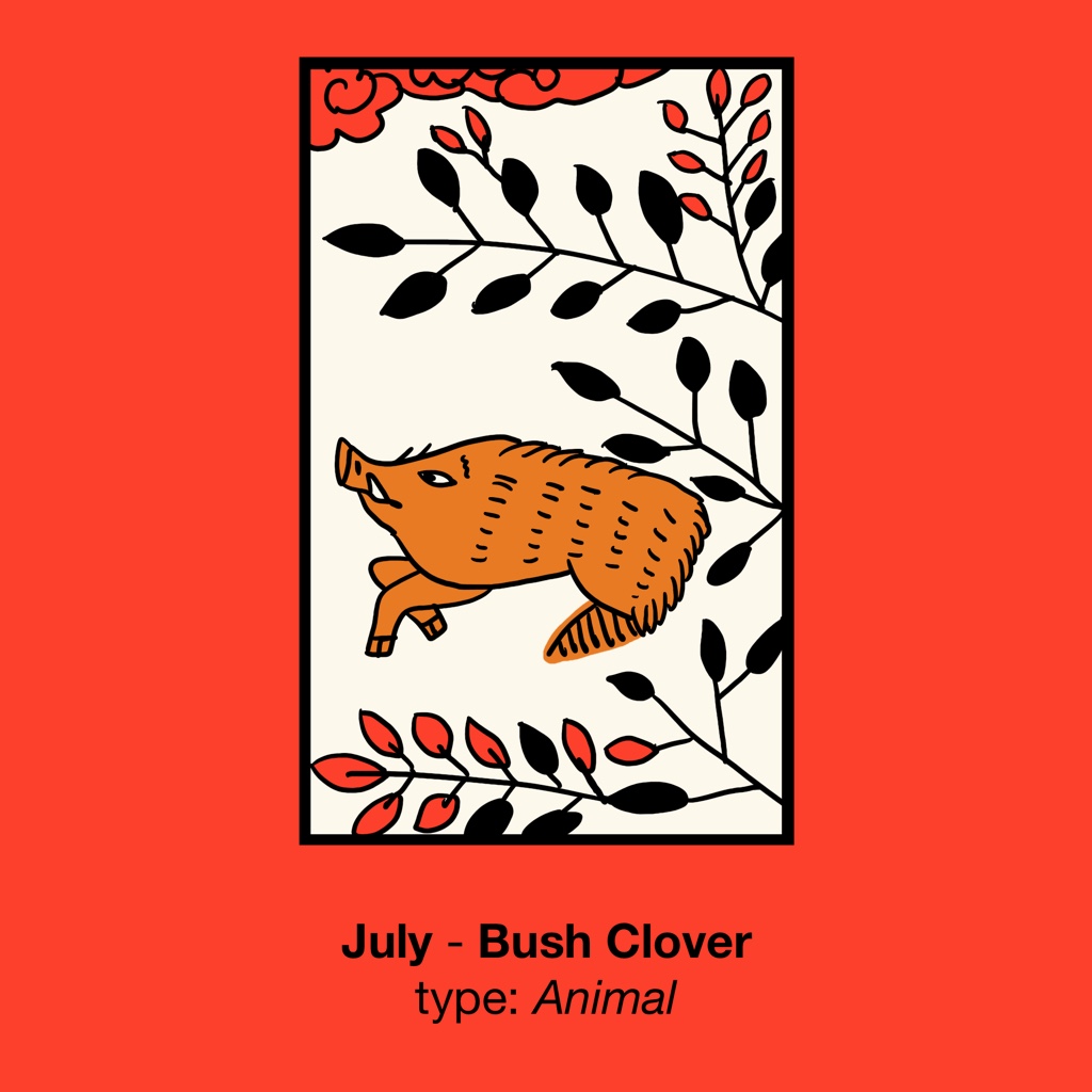 sommattuu's tweet image. #cardgame #GoStop July - Bush Clover - Animal
#drawing #illustration #cartoon