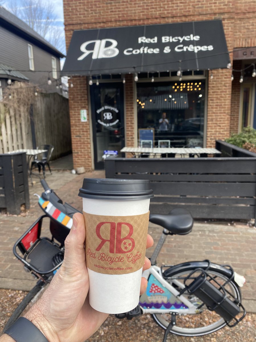 Mattbikecop's tweet photo. The local cops always know the best coffee spots! Thanks to Sgt Carter for pointing out Red Bicycle in beautiful Germantown #Nashville #bikecop https://t.co/2VPqlLiGVm