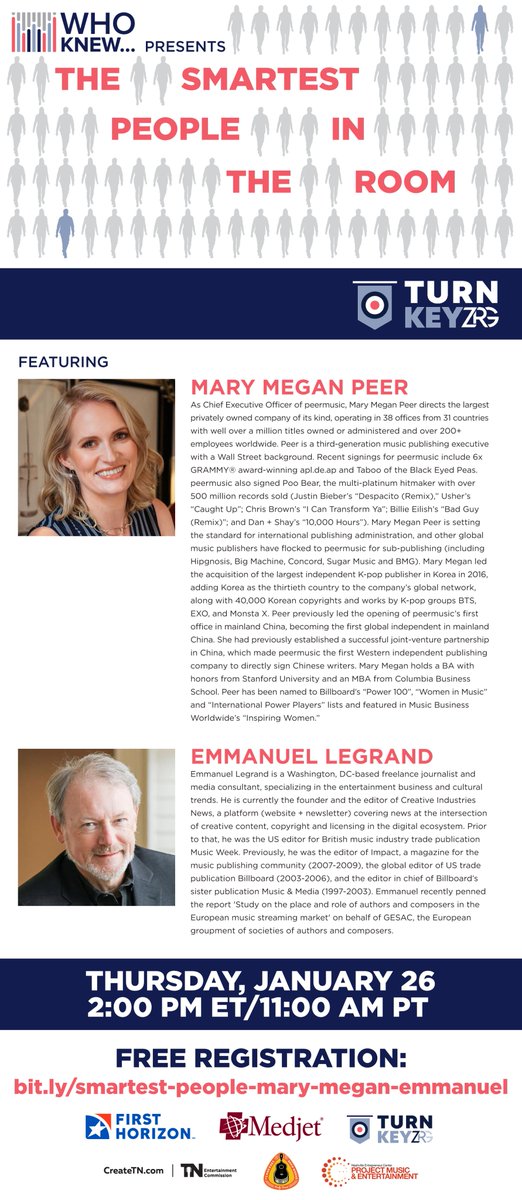 Very proud to be included in Tom Truitt's series of The Smartest people In The Room, especially as it is in tandem with <a href="/MaryMeganPeer/">Mary Megan Peer</a>. It's taking place January 26. If you are interested, please register.
zrgpartners.zoom.us/webinar/regist…