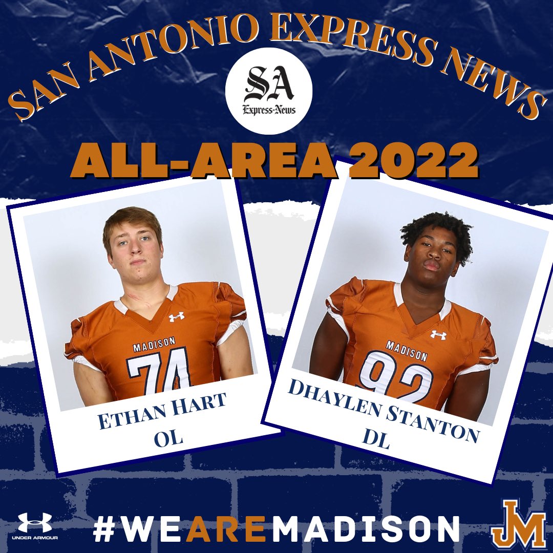 Congratulations to Ethan Hart and Dhaylen Stanton for making the All-Area Football Team.