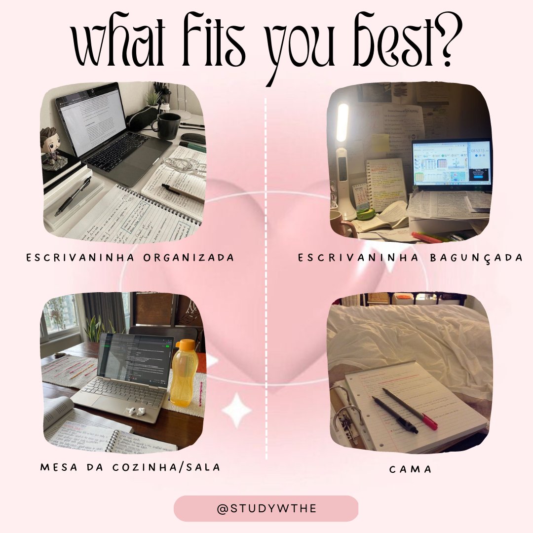 studythena's tweet image. 11. onde você estuda, geralmente?