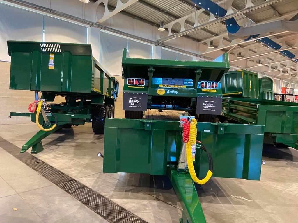 BaileyTrailer's tweet photo. We're all set up &amp; ready to go for @RiponFarmServ  2-day New Year Show, taking place at the Yorkshire Event Centre, Harrogate. The event is free to attend - if you're visiting, do stop by and we'll be happy to walk you through the trailers on show &amp; discuss the rest of our range. https://t.co/EB5XEECprU