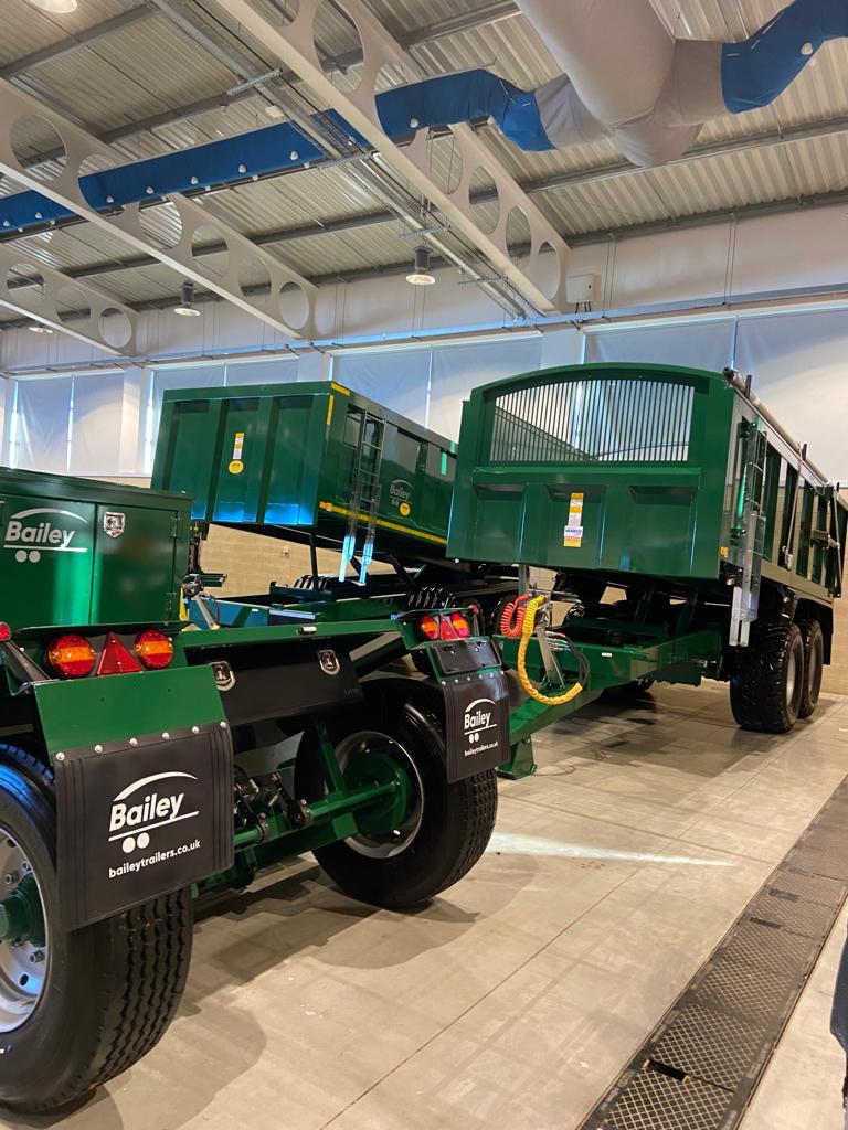 BaileyTrailer's tweet photo. We're all set up &amp; ready to go for @RiponFarmServ  2-day New Year Show, taking place at the Yorkshire Event Centre, Harrogate. The event is free to attend - if you're visiting, do stop by and we'll be happy to walk you through the trailers on show &amp; discuss the rest of our range. https://t.co/EB5XEECprU