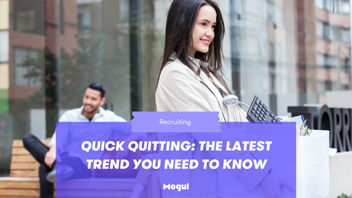 onMogul's tweet photo. The Great Resignation was only the beginning. Those who couldnโt resign from their day job started the trend of Quiet Quitting. We are now seeing a new workforce trend โ #QuickQuitting.
Here's what you need to do to overcome this latest hiring trend ๐ https://t.co/78vw7kVpqF https://t.co/IohTxL352Z