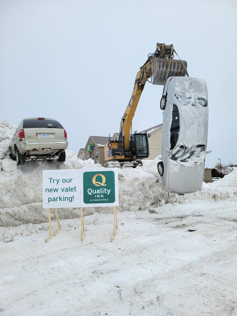 KerMacFarms's tweet photo. New Valet parking service offered in New Liskeard. Anyone else want to try it??๐คฃ๐คฃ #valet #valetparking #noparkinghere #ChoiceHotels #QualityInn #freeparking @omarsachedina @LydiaCTV @CTVNews https://t.co/ukR6NAqTdp