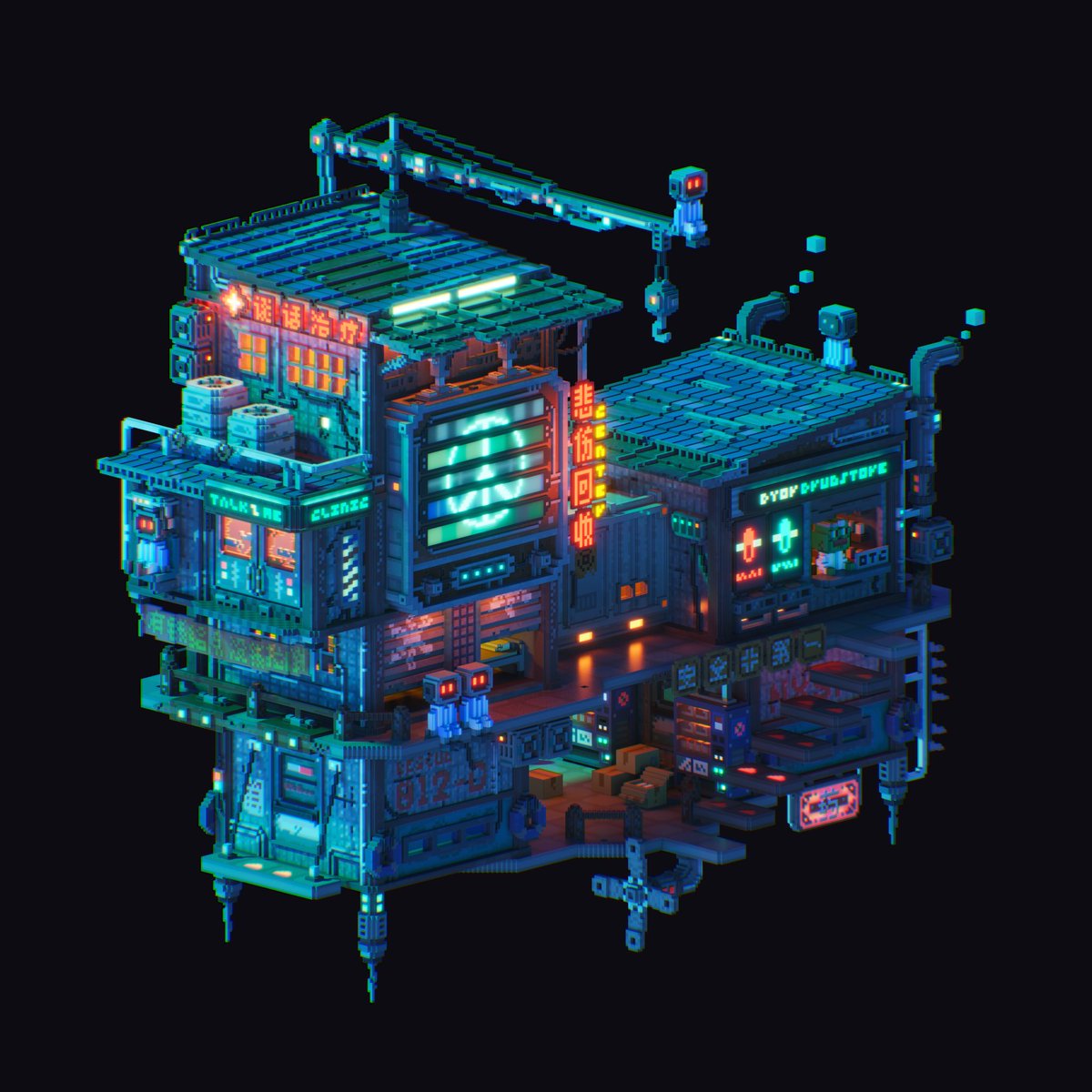 bkvoxel's tweet photo. The next stop is … 
"12D - DR. WANDERING"

Dr. Wandering is a rescue vessel that rescues lost souls and recycles sadness from 2022.
#voxel #voxelart #magicavoxel https://t.co/SkTpT516JZ