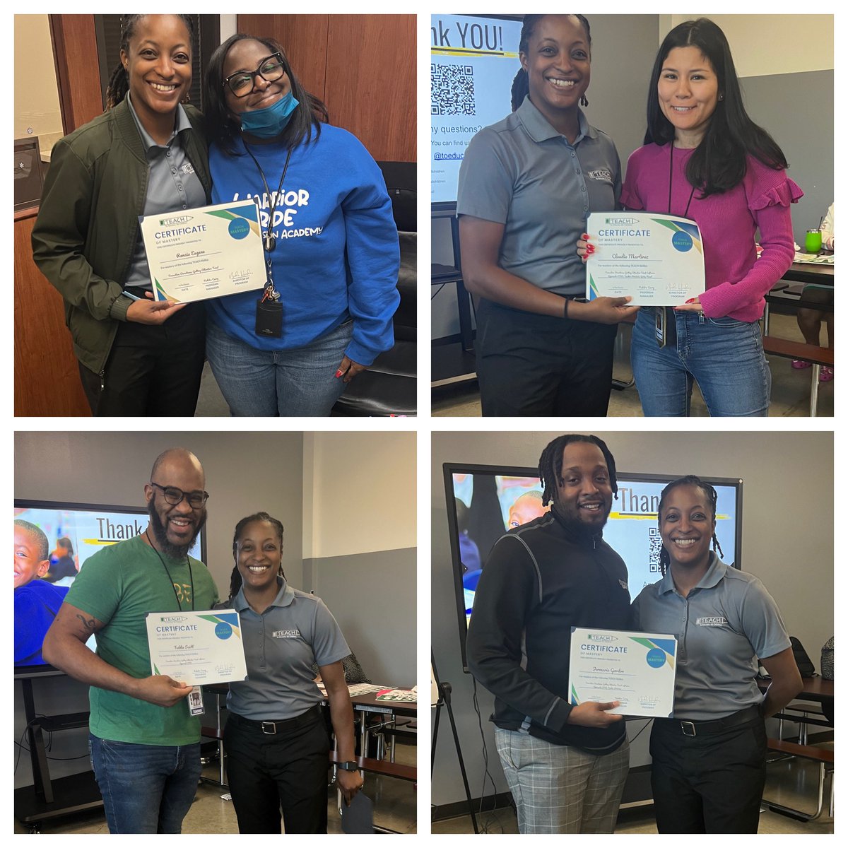 Curry_NJ's tweet photo. Teachers at Pro-Vision Academy, @pvawarriors, that have mastered some of the TEACH skills. So proud of them! @toeducateall https://t.co/CQaTkyIA7K