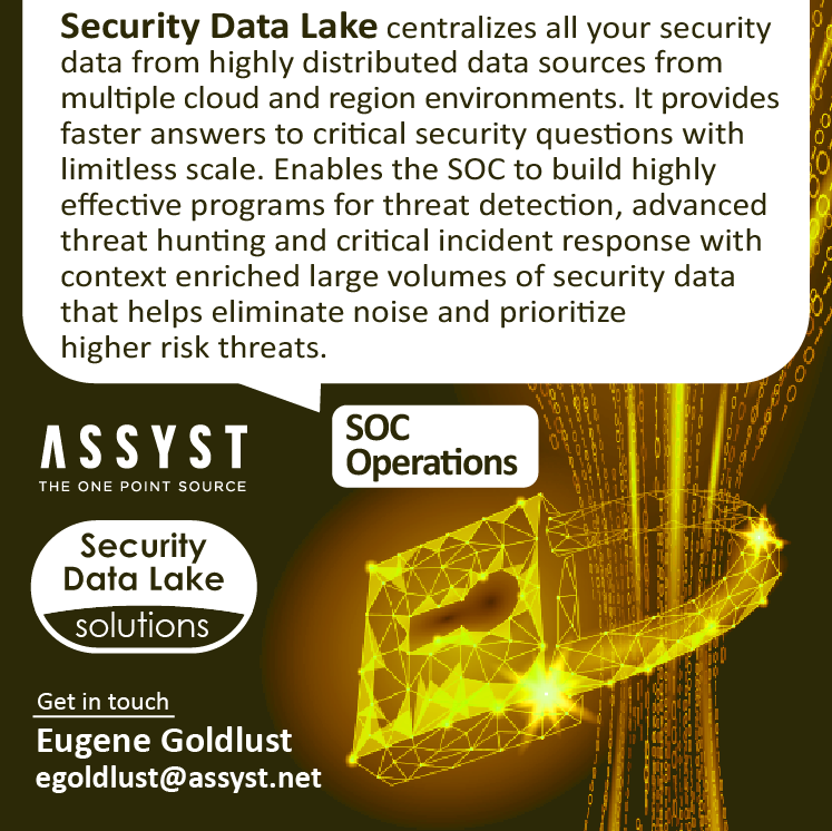 ASSYSTInc's tweet photo. Security Data Lake (SDL) > How it benefits Security Operations Teams? #securitydatalake #cybersecurity #datanalytics | https://t.co/HmwSOHraRl https://t.co/f53DRQp8id