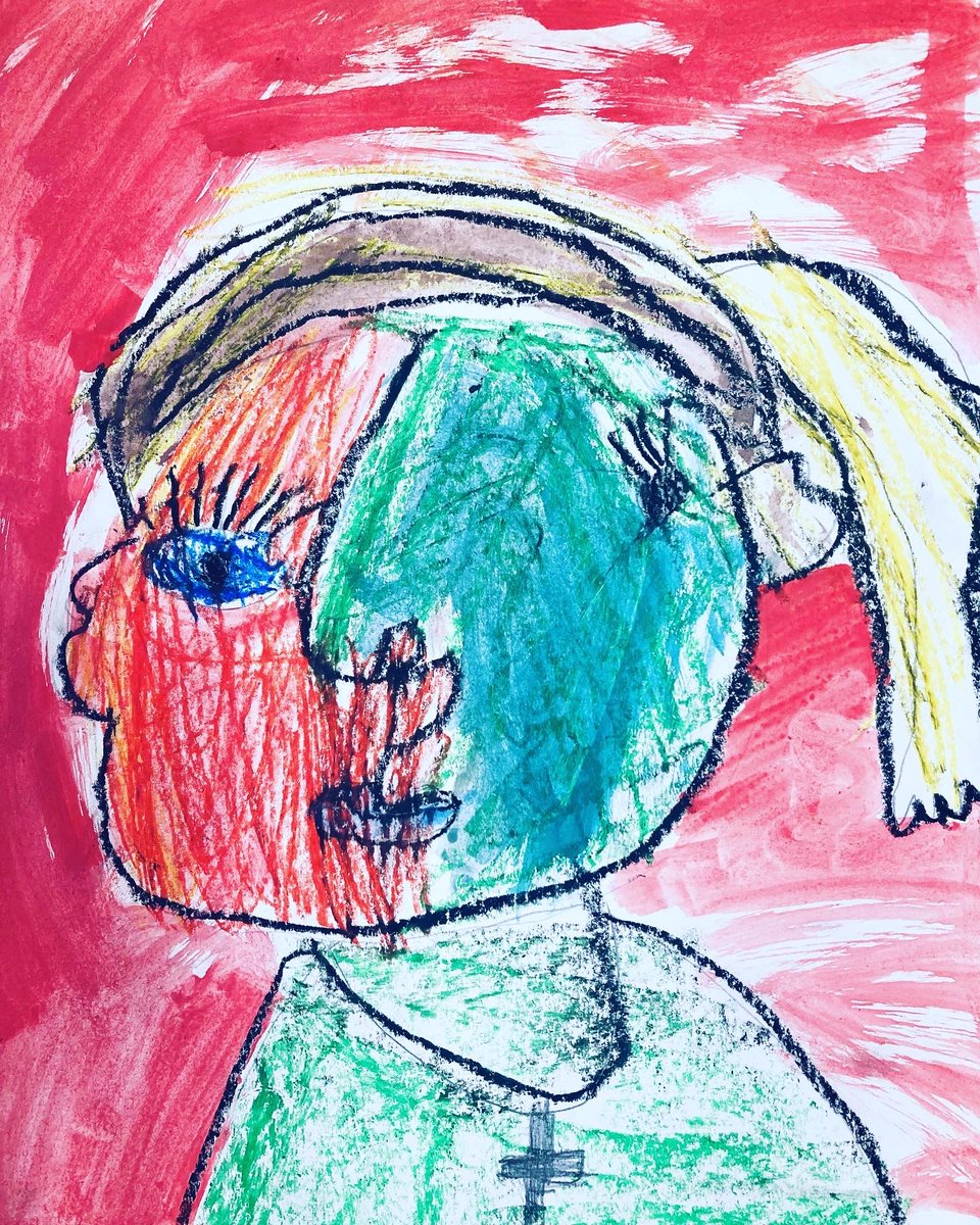 Some of Year 2’s amazing Picasso inspired portraits. They used oil pastels and watercolour paints 🖼💗🌟 we had a bit of a giggle at some of the funny faces too!
#inspired
#picassoinspired 
#artlesson 
#artroom
#artisfun 
#childrensartwork 
#littleartists