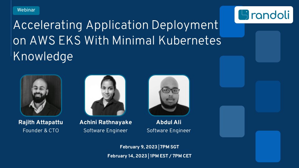 randoli_inc's tweet photo. Want to build applications faster on kubernetes?

Join our webinar accelerating application deployment on EKS to learn best practices and how to increase efficiency.

Sign up 👇
APAC
https://t.co/7Ygs5SJBRM 

NA / EU
https://t.co/z0vebhPbST 

 #Randoli #Kubernetes #AppDirector https://t.co/kmvXr7sRM6