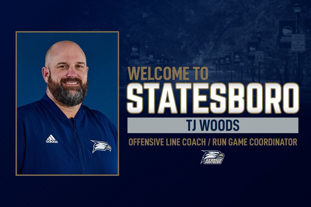 Georgia Southern Football (@gsathletics_fb) on Twitter photo TJ Woods Hired to Georgia Southern Coaching Staff
📰 bit.ly/3weM7U0
#HailSouthern TJ Woods Hired to Georgia Southern Coaching Staff
📰 bit.ly/3weM7U0
#HailSouthern