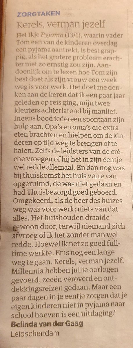 Brief in <a href="/nrc/">NRC</a>, heerlijk. 'Kerels, verman je'.