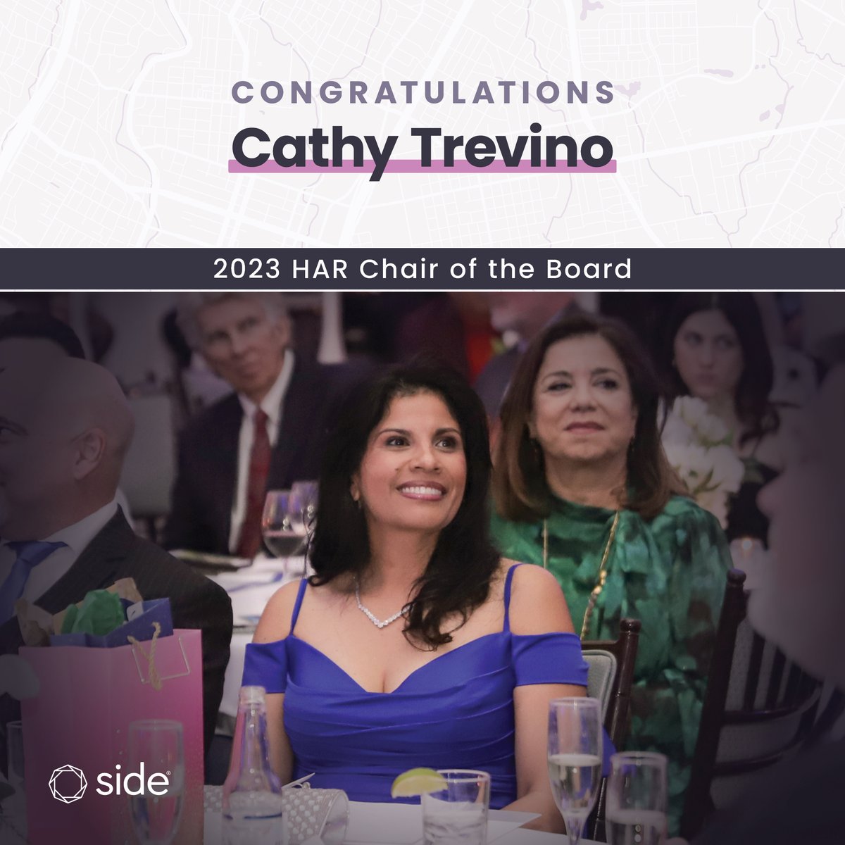 side_realestate's tweet photo. We want to give a big shoutout to @Trevino_cathy, our Texas Managing Broker, for being installed as the 2023 Chair of the Houston Association of REALTORS (@HARMembers)! What an incredible honor. Learn more here: https://t.co/wx9KxIbABh https://t.co/PYQbI5Cqup