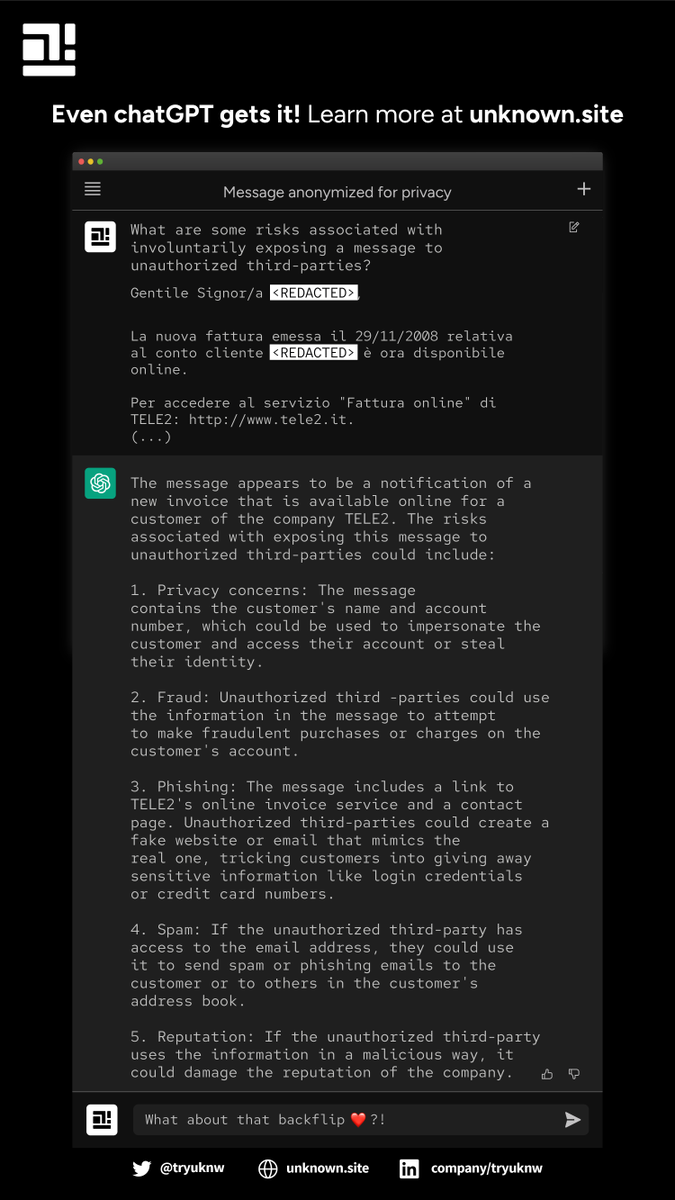 How are companies failing to protect your data despite GDPR obligations? The risks are real, even ChatGPT understands it. #dataprotection #GDPR #privacyawareness #datasecurity #privacybreach #privacymatters #openai #chatbot #gpt3