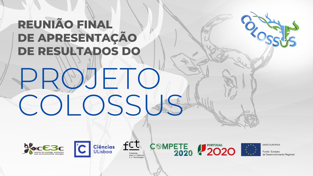The final meeting of COLOSSUS (Control Of tubercuLOsiS at the wildlife/livestock interface uSing innovative natUre-based Solutions) takes place this Friday (20/01) at @FC_UL 🦌🐂🦠🔬
+info &amp; registration (till 18 Jan!): ce3c.ciencias.ulisboa.pt/.../press&even…...
#wildlifediseases #epidemiology