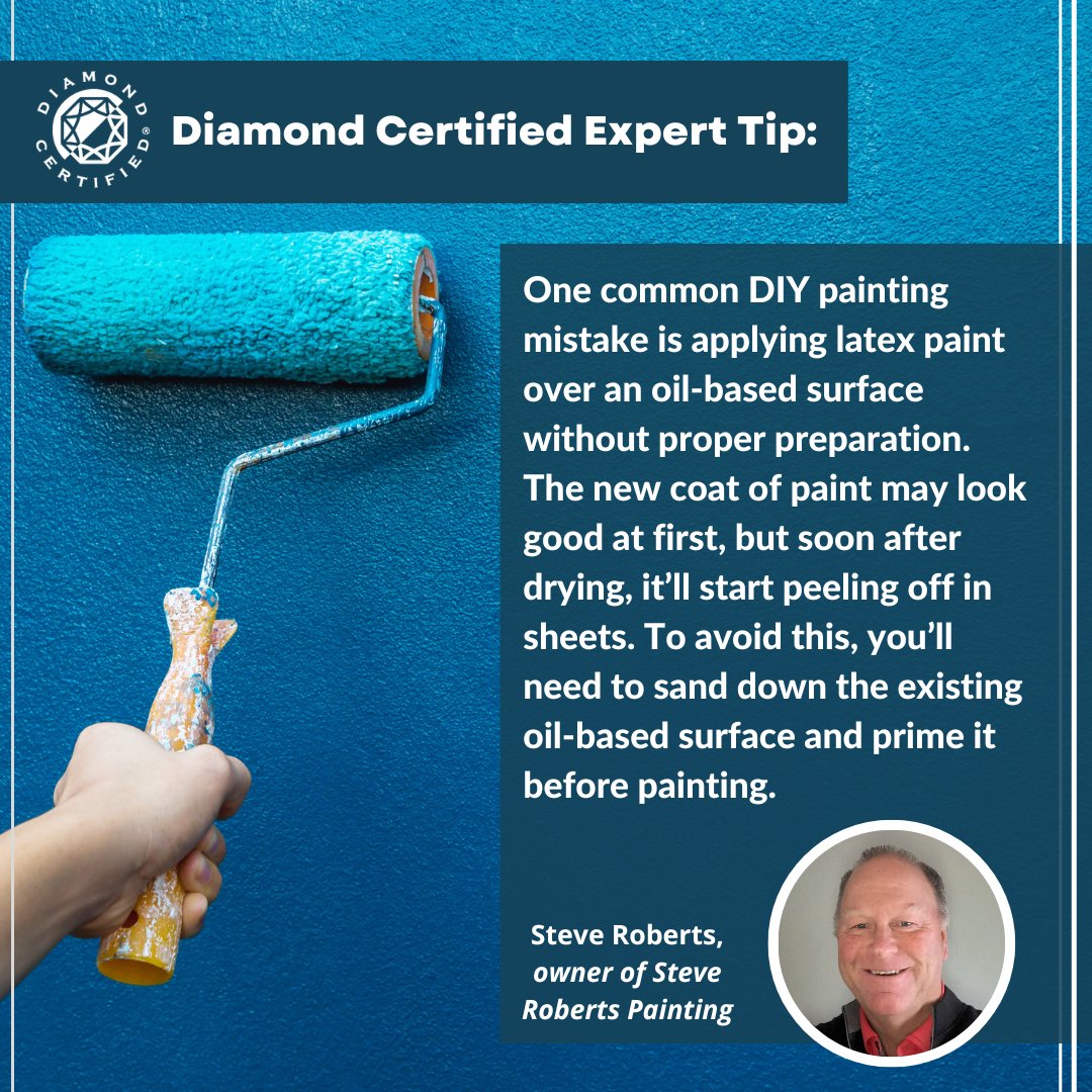 diamondcert's tweet photo. Thank you Steve Roberts, owner of Steve Roberts Painting, for this expert tip! See more here: https://t.co/Yfr72gSlwn https://t.co/SVods2zjyB