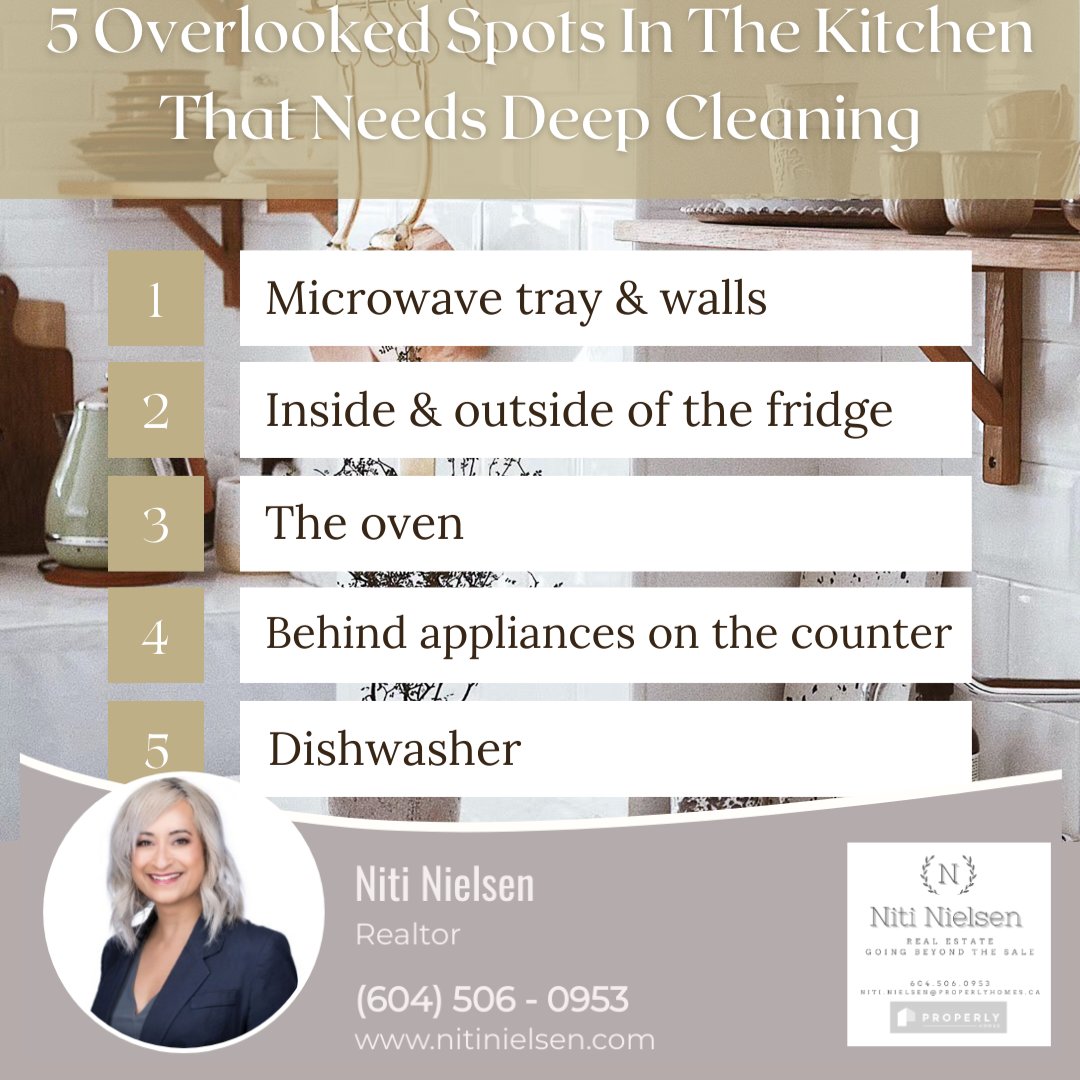 nmaini's tweet image. Here are some top spots in the kitchen that get overlooked when it's time to deep clean your home: *The microwave tray, walls, buttons.

#cleaningtips #hometips #deepcleaningtips #cleaningexpert #kitchencleaning #kitchengoals #nitinielsenrealestate #realtor #realtorlife
