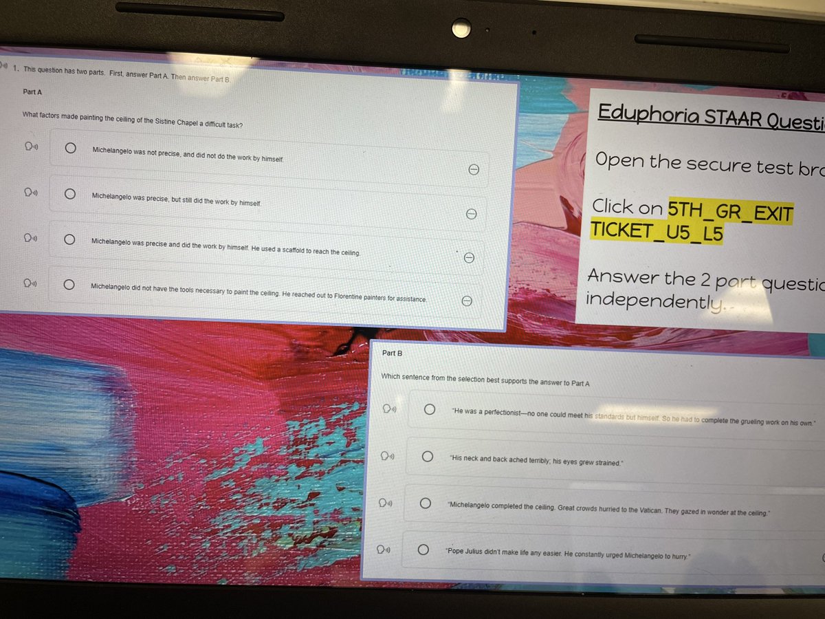 My favorite activity of the <a href="/Amplify/">Amplify</a> Renaissance unit!!! Today we drew upside down like Michelangelo thinking about his difficult task then relating that to a STAAR stem!! <a href="/GreensptES_AISD/">Greenspoint Elementary</a> <a href="/DrWynneLaToya/">Dr. LaToya Wynne</a> <a href="/Mrs_NJustice/">Nicole Justice, M.Ed</a>