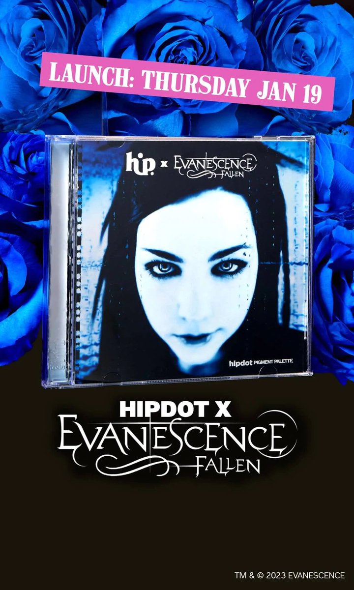 EvaWebsite's tweet photo. The #HipdotxEvanescence eyeshadow palette is launching this Thursday, Jan 19th!
#Fallen #Fallen20 #Evanescence #Hipdot @evanescence @HipDotCosmetics https://t.co/JUBXgnTcfy