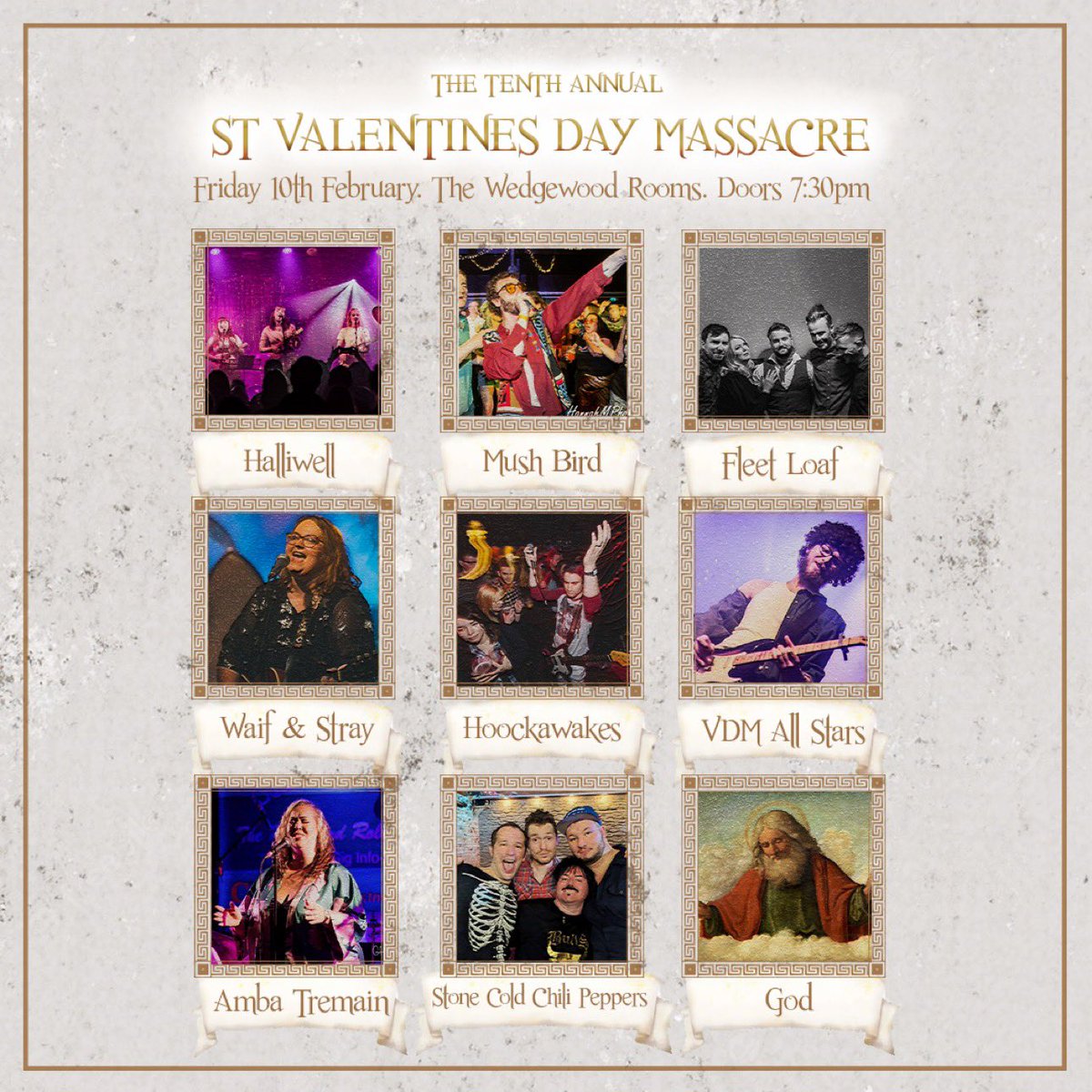 Very excited to announce the line up for this year's Annual St Valentines Day Massacre! 👼 

On Friday the 10th of February these brave souls will be covering songs of love, lust and heartbreak in support of <a href="/youthmusic/">Youth Music</a> (1/3)