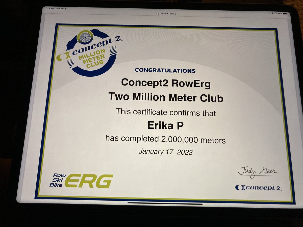 ErikaPetersenMD's tweet photo. Added a milestone this morning on my @concept2 #erg #rowstrong https://t.co/43cYA6CGrM