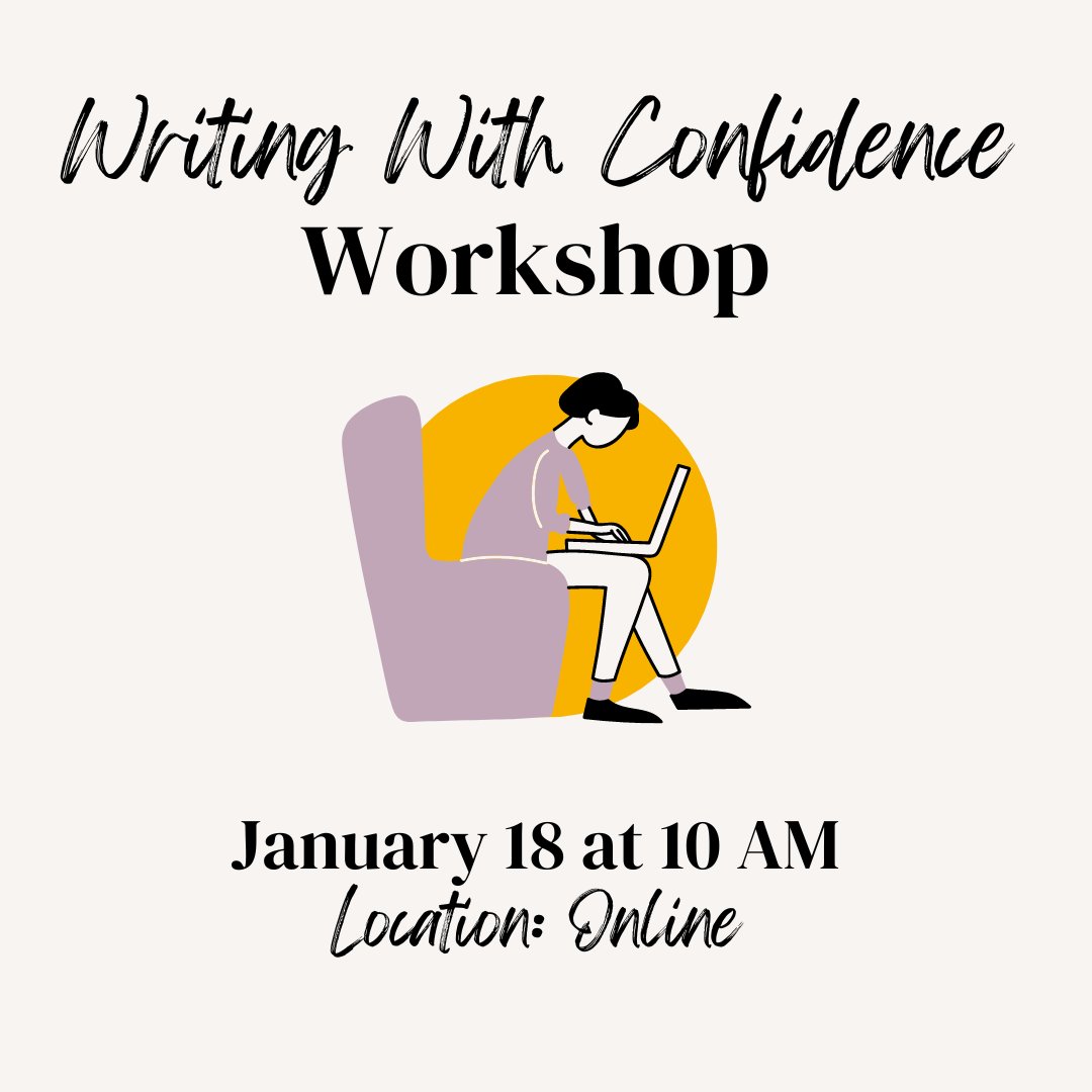 VCUWritingCtr's tweet photo. Check out this week's Writing Center workshops!
-Writing With Confidence on Wed, January 18 at 10 am
-Personal Statement on Thurs, January 19 at 2 pm.

#vcu #virginiacommonwealthuniversity
#vcuwritingcenter #vcuwritestuff #vcurams #vcu2026
#vcu2025 #vcu2024 #vcu2023 https://t.co/jsVxySjPLv