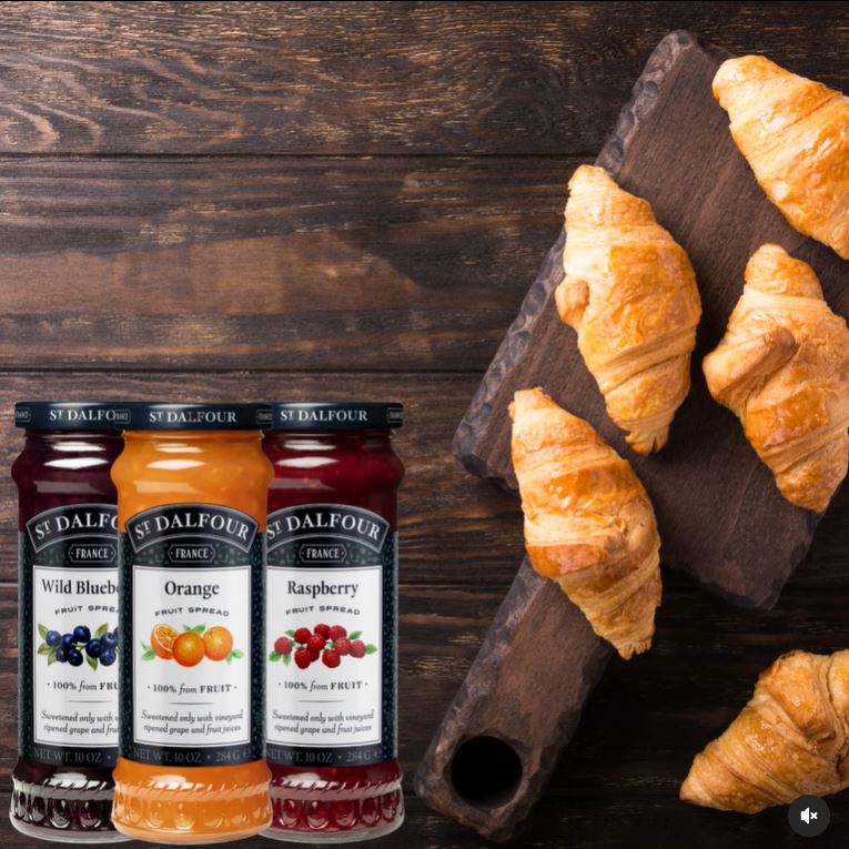 Close your eyes! Imagine the smell of freshly baked croissants - what flavour St Dalfour will you add?