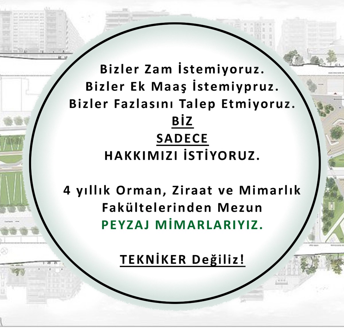 kamudapeyzajmim's tweet photo. Asla teknikere denk değiliz!!!!!
#PeyzajMimarinaHakkiniVerin https://t.co/nXf1bPo4zj
