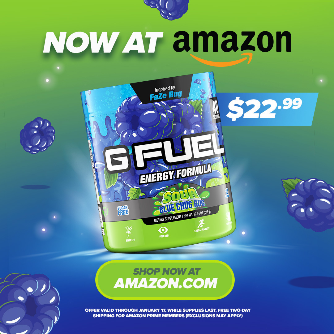 GFuelEnergy's tweet photo. 💙 𝗟𝗜𝗞𝗘 + 𝗥𝗧 to win a @FaZeRug x #GFUEL "SOUR BLUE CHUG RUG" TUB! Picking 2 winners tomorrow bc these babies are now just now just $22.99 on our AMAZON SHOP!

✅ $12 Off Coupon
✅ FREE 2 Day Shipping!
✅ 24 Hour ONLY Offer!

🛒 𝗦𝗛𝗢𝗣: https://t.co/rKzVjRRM0A https://t.co/A8EHOQFGf7