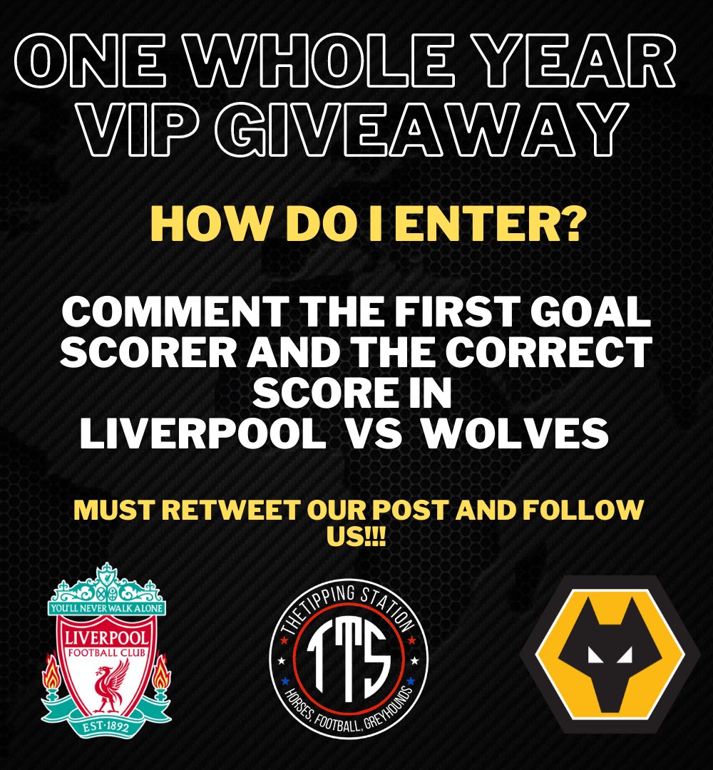 INACTIVETTHBVK's tweet photo. ONE WHOLE YEAR VIP GIVEAWAY💯

WIN A WHOLE YEAR IN OUR VIP FOR FREE! 

Simply comment and predict the first goal scorer and final score 

In Liverpool vs Wolves ⚽️ https://t.co/TxON4y5x6R