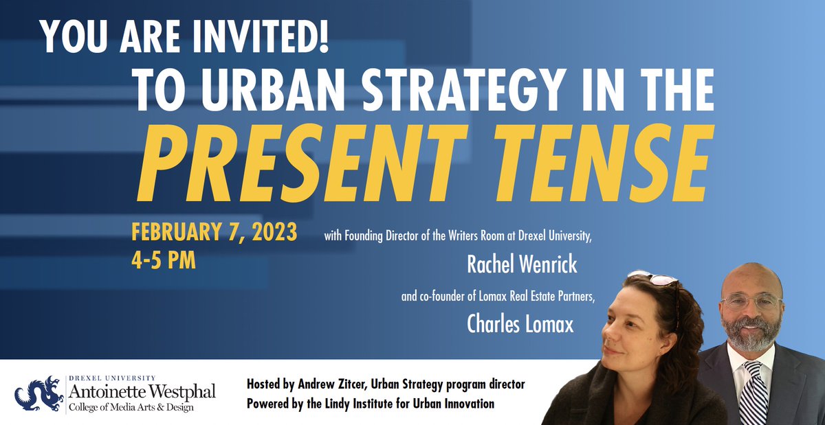 Lindy Institute for Urban Innovation (@lindyinstitute) on Twitter photo We're excited to announce our next installment of Urban Strategy in the Present Tense on February 7 from 4-5 PM! We’ll be joined by <a href="/wenrick/">Rachel Wenrick</a>, founding director of @writersroomdu & Charles Lomax, co-founder of Lomax Real Estate Partners.
Register here: bit.ly/WenrickandLoma… We're excited to announce our next installment of Urban Strategy in the Present Tense on February 7 from 4-5 PM! We’ll be joined by <a href="/wenrick/">Rachel Wenrick</a>, founding director of @writersroomdu & Charles Lomax, co-founder of Lomax Real Estate Partners.
Register here: bit.ly/WenrickandLoma…