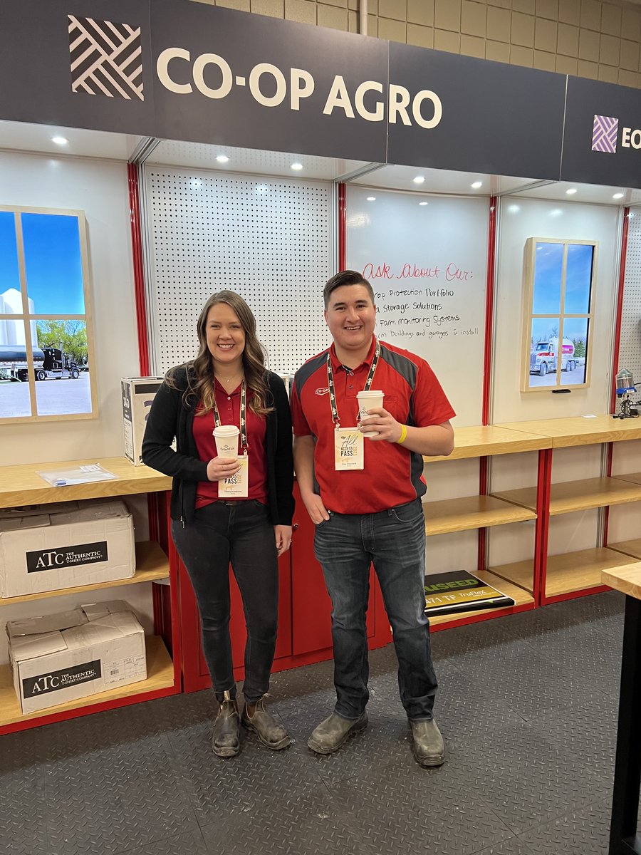 DauphinCoopAg's tweet photo. Our Agronomist, Tiffany and Equipment Manager, Riley take in the 2023 Manitoba Ag Days! Stop by the booth and say Hi
#Coopag
#Agtwitter
#agdays23 
#bdnmb https://t.co/CiTuCB6Tre