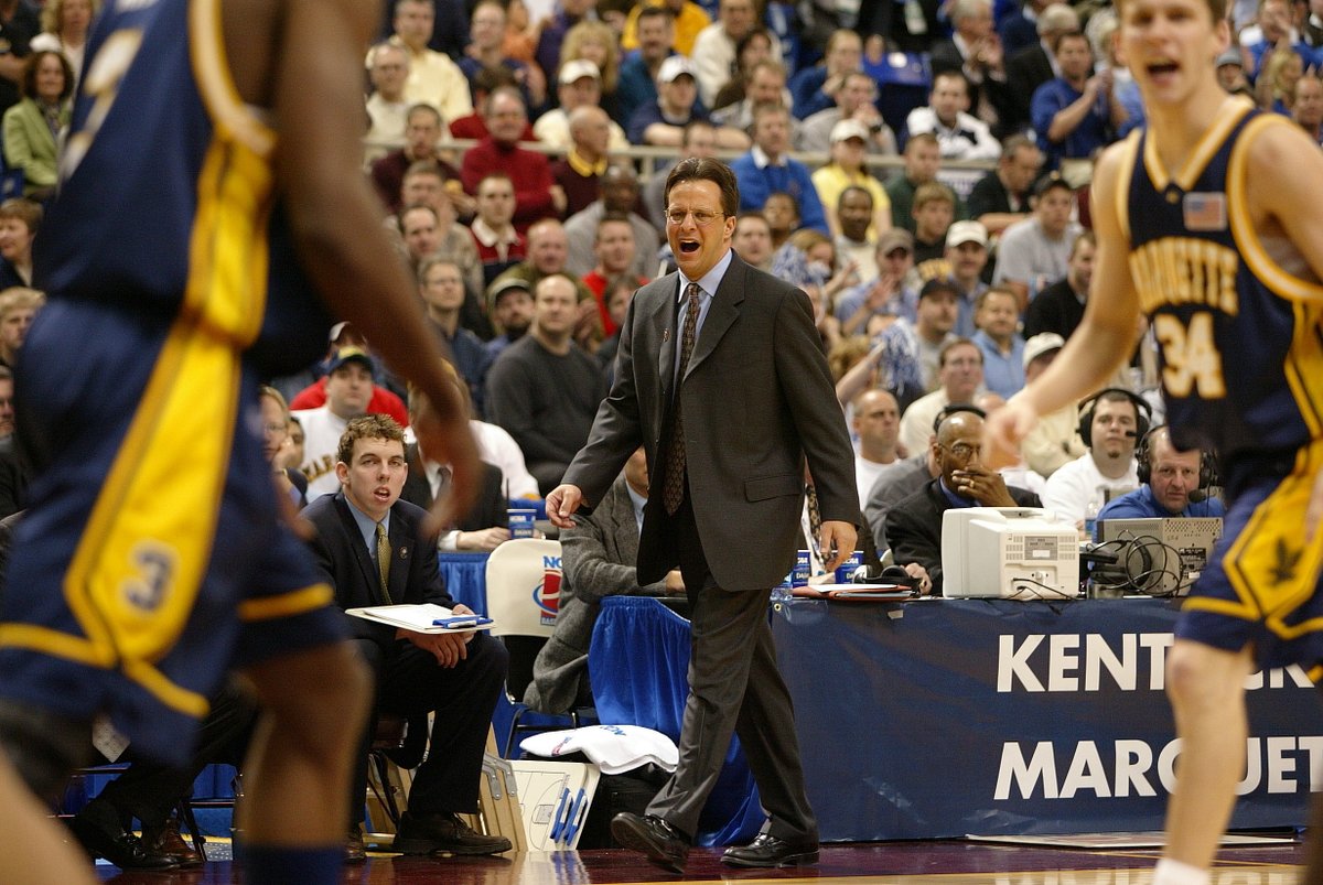 Marquette Overload (@muoverload) on Twitter photo Head coach Tom Crean (<a href="/TomCrean/">Tom Crean</a>) shouts instructions as #9 <a href="/MarquetteMBB/">Marquette Basketball</a> takes on #1 Kentucky (<a href="/KentuckyMBB/">Kentucky Men’s Basketball</a>) in the Elite Eight on March 29, 2003 #mubb Head coach Tom Crean (<a href="/TomCrean/">Tom Crean</a>) shouts instructions as #9 <a href="/MarquetteMBB/">Marquette Basketball</a> takes on #1 Kentucky (<a href="/KentuckyMBB/">Kentucky Men’s Basketball</a>) in the Elite Eight on March 29, 2003 #mubb