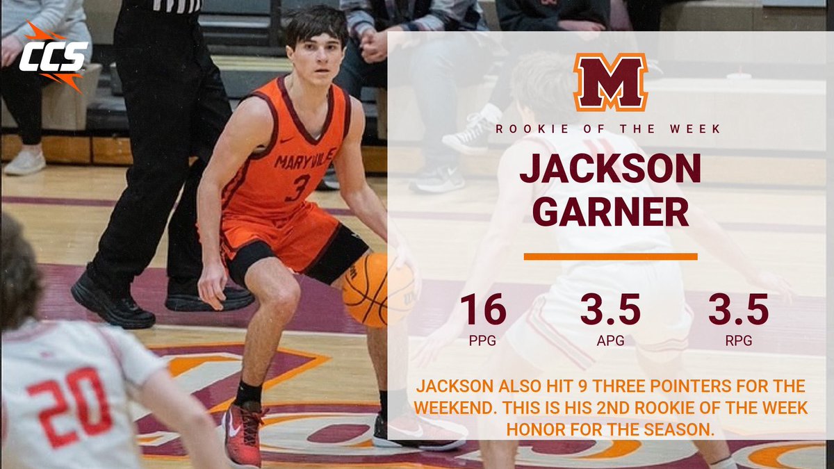 Congrats to <a href="/jacksongarner3_/">Jackson Garner</a> on his 2nd ROW honor in the <a href="/CCofSouth/">Collegiate Conference of the South</a> this season. 
🏀RepTheM🏀
