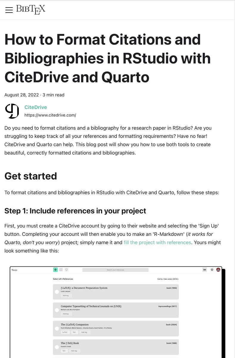 citedrive's tweet image. How to Format Citations and Bibliographies in #RStudio with #CiteDrive and #QuartoPub bibtex.eu/blog/how-to-fo…  #rmarkdown #rstats