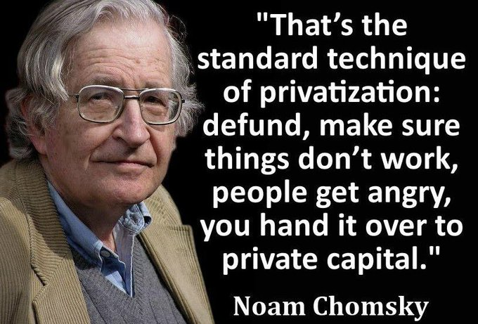 Dougie's To-Do List... 
1. Defund Healthcare- Check 
2. Make sure Healthcare is an absolute mess - Check 
3. Open the door for For-Profit Companies. - Check
4. Move on to Education and repeat.