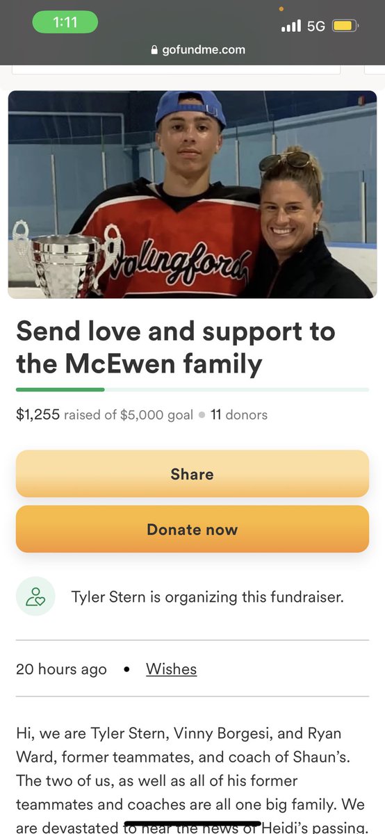My former teammate and friend Shaun McEwen recently lost his mother. It was a goal of mine and all of his former teammates and coaches to help out in any way possible. Hockey community, let’s do what we do best and come together to help the McEwen family gofund.me/aa11da63