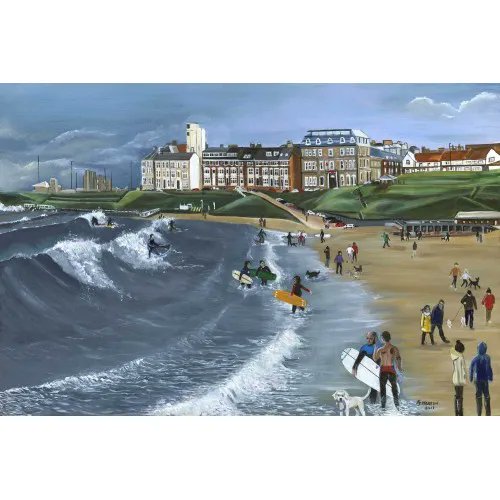 Bridekirkart's tweet image. A Grand View by Pam Morton bit.ly/3GMwvgS #Tynemouth #Longsands #GrandHotel #painting Signed prints available with Free UK mainland delivery.