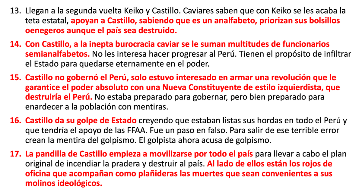 RobertoMiraNora's tweet photo. Caviares infiltraron Estado e impusieron narrativa pro-terruca. Rojerío propagó sin oposición su falsa narrativa. Fujimorismo era el dique peruano contra la izquierda radical. Con la destrucción de Keiko Fujimori, caviares colocaron al rojerío más ignorante del mundo en el poder. https://t.co/JF5qWmHYiR