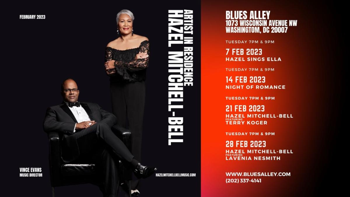 BordersJazz's tweet photo. Stellar jazz vocalist Hazel Mitchell-Bell and pianist/music director Vince Evans headline four performances at Blues Alley in February. Get tickets now for Valentine's Day and other dates at D.C's finest jazz club.
https://t.co/Lix4YBoSLe
https://t.co/igJrZEwVRx https://t.co/5GNjxbIekx