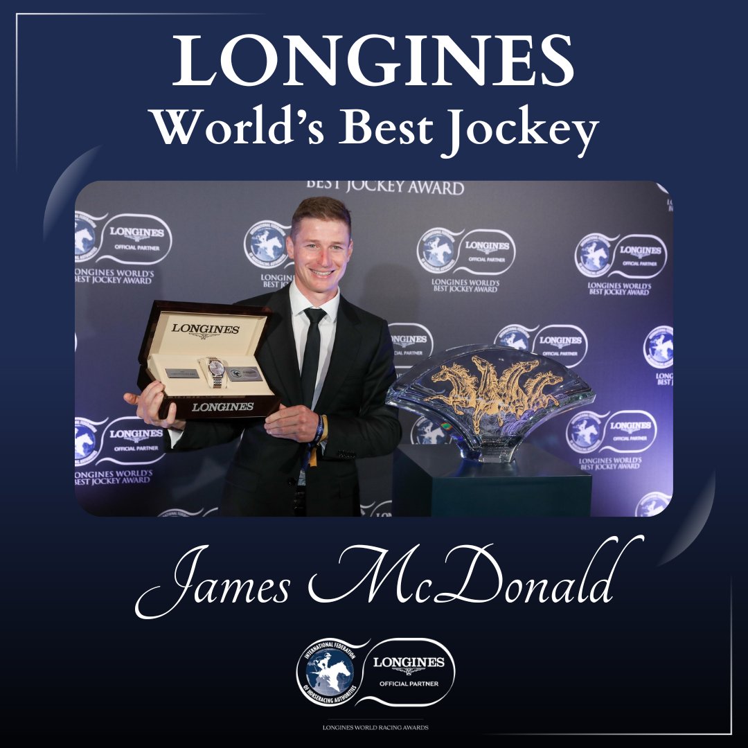 Jour_de_Galop's tweet photo. 𝐋𝐨𝐧𝐠𝐢𝐧𝐞𝐬’ 𝐖𝐨𝐫𝐥𝐝 𝐁𝐞𝐬𝐭 𝐉𝐨𝐜𝐤𝐞𝐲
James McDonald a dominé le concours du Longines World's Best Jockey tout au long de la saison des courses 2022, remportant finalement le titre avec une large marge (142 points).
#IFHA #LonginesWorldBestJockey https://t.co/aI8TnVNX1Q