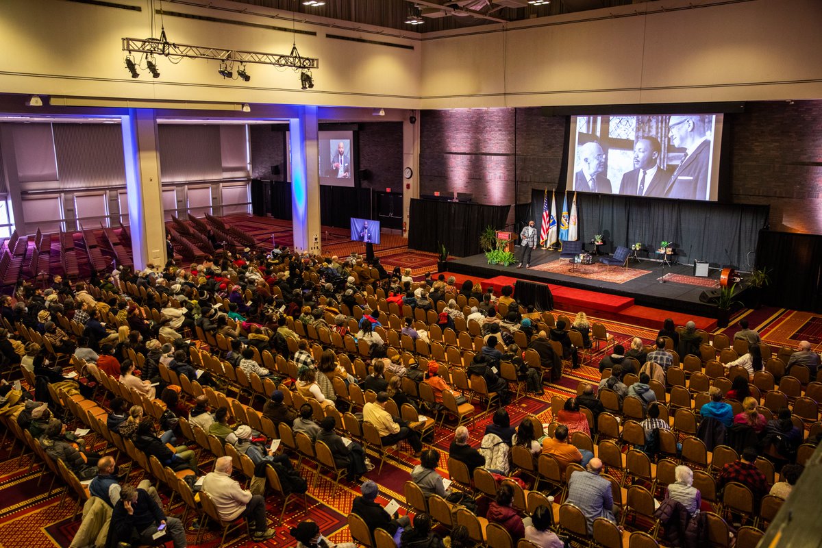 BU_Tweets's tweet photo. Yesterday’s annual #MLKDay celebration, titled “A New Sense of Direction,” celebrated the lives and legacies of Dr. Martin Luther King, Jr. (GRS’55, Hon.’59) and his wife, Coretta Scott King. The event occurred at BU’s GSU &amp; featured speakers, including @MayorWu and more. ❤️ https://t.co/OFFIraE20C