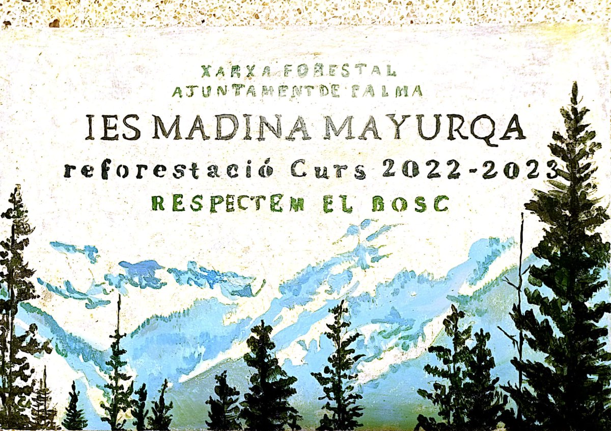 IESMadina's tweet photo. Tenim preparats els cartells per a l'activitat de reforestació de 1r d'ESO a Bellver. Gràcies, Henar Jiménez, professora de plàstica al nostre institut! https://t.co/1Jg5YX7VNX