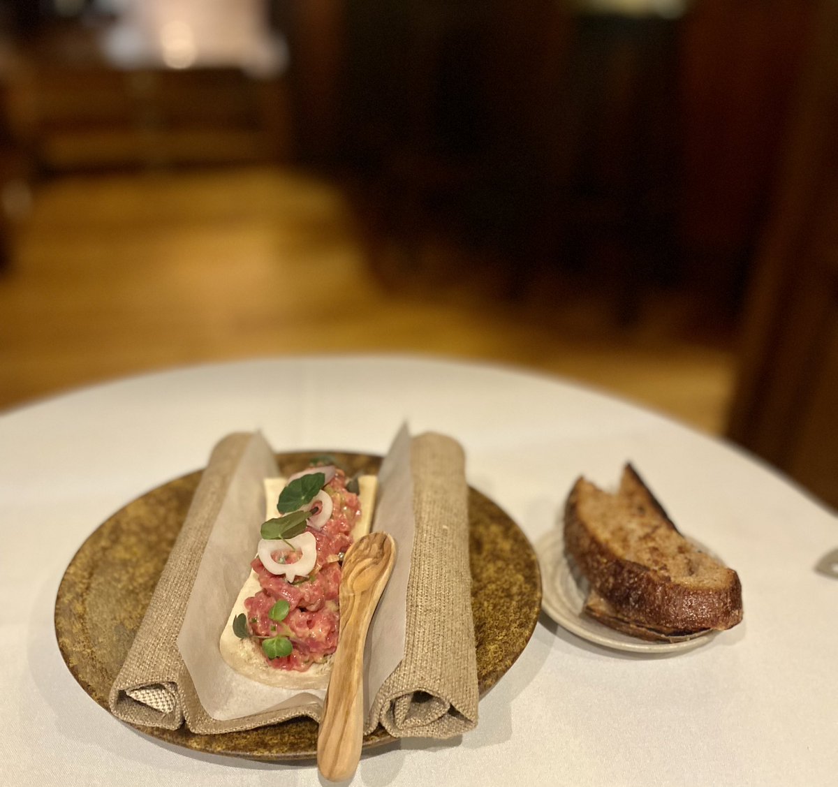 Beef Tartare, Truffle, Bone Marrow Toast , new dishes #bibgourmand