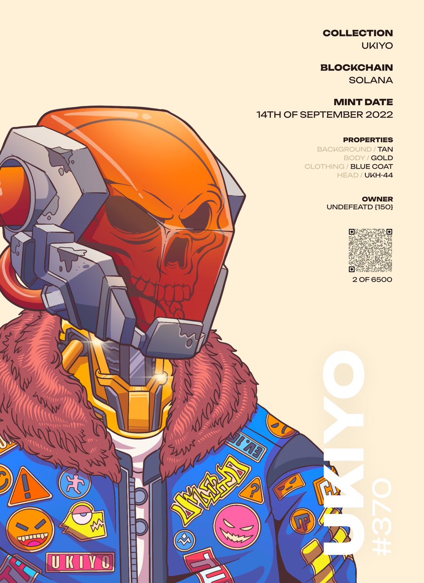 UKIYAN OF THE DAY: @undefeatdNFT 

One of our largest whales and a great community member. Thank you for your support fam!