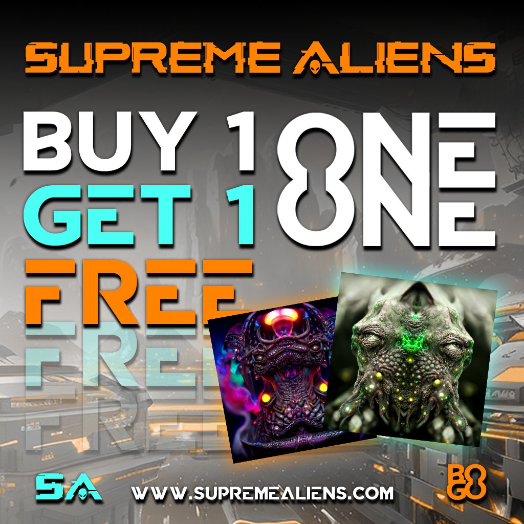 Don't miss out on this limited offer! 
(ends 01/21)

👽 supremealiens.com 🖖

#NFT #PROMO  #rt4xp #SANFT