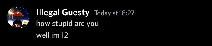 RobotV1nce's tweet photo. hey @discord, my stupid ass don't know how to report on discord so I'm doing it here but you should ban the user Illegal Guesty#3391 (1064238116195532861) as he is underage and has spammed the n word in people's dms https://t.co/2HvyCd0WON